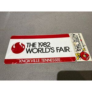 New 1982 World's Fair Booster License Plate Knoxville Tennessee TN NOS Sealed